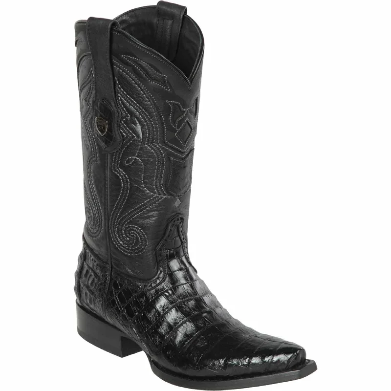 Men's cowboy boots with a spur ledgeBlack Caiman Boots Snip Toe