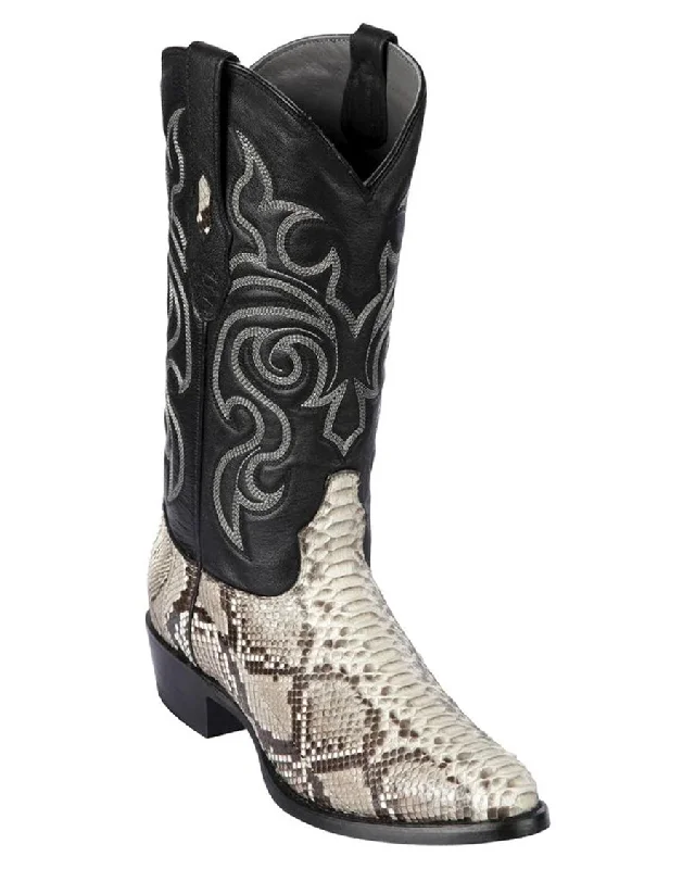 Western - style men's cowboy boots with intricate stitchingMen's Python Western Boots