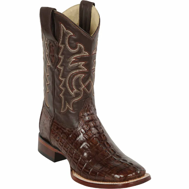 Men's cowboy boots with a heel guardBrown Square Toe Cowboy Boots Caiman