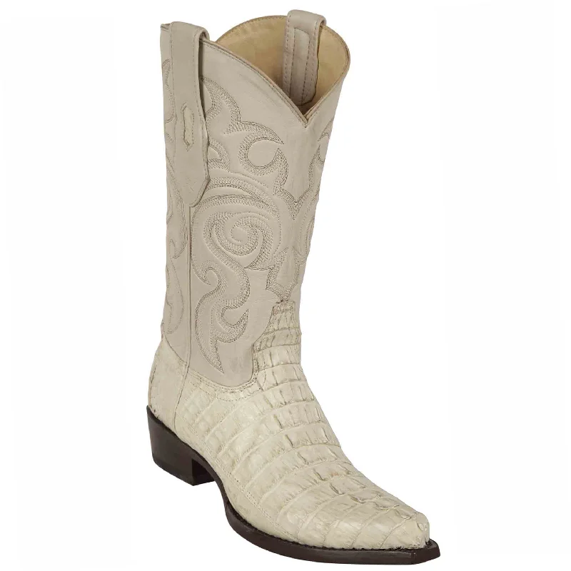 Men's cowboy boots with a silver - toned buckleSnip Toe Crocodile Boots Winter-White