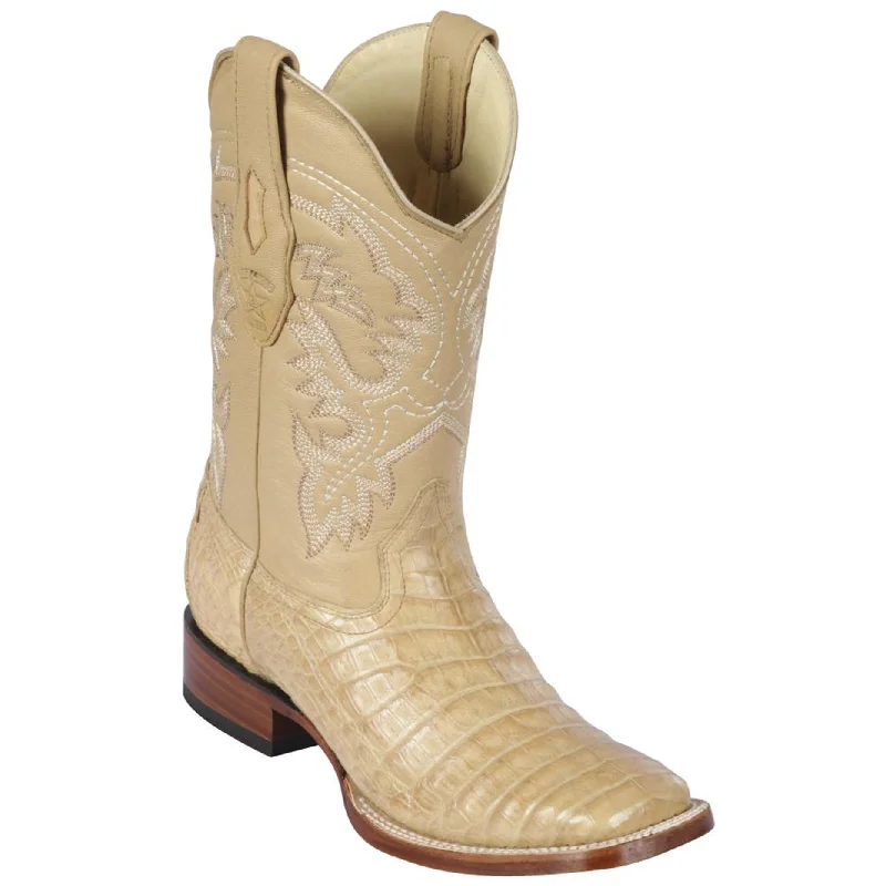 Men's cowboy boots with a high - heeled designCaiman Belly Oryx Square Toe Cowboy Boots