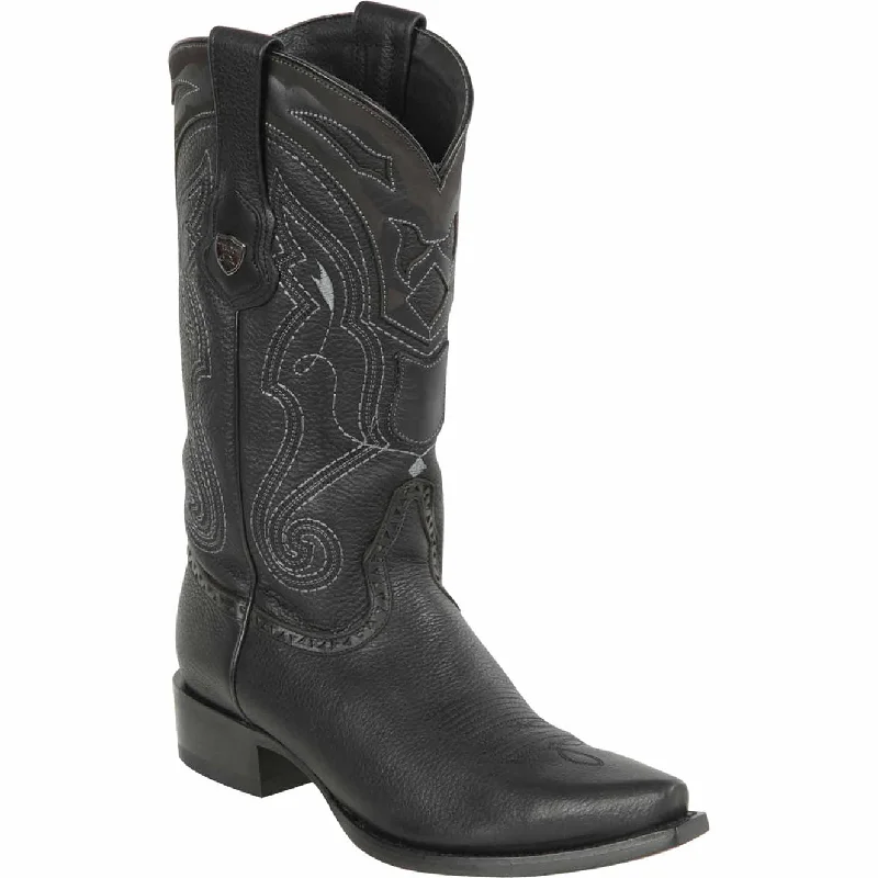 Men's cowboy boots with a high - heeled designBlack Cowboy Boots Snip Toe