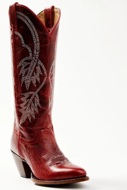 Men's cowboy boots with a suede shaftIcon Embroidered Western Tall Boot - Round Toe