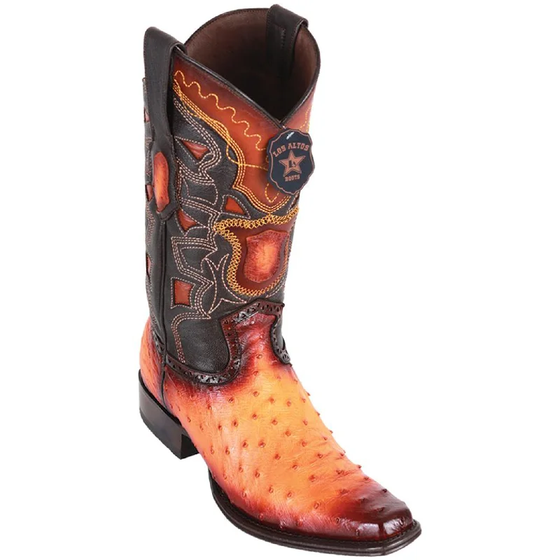 Men's cowboy boots with a suede shaftButtercup Ostrich Boots - European Toe