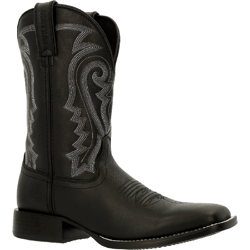 Men's cowboy boots with a decorative inlayDurango Mens Westward Western Black Onyx Leather Cowboy Boots