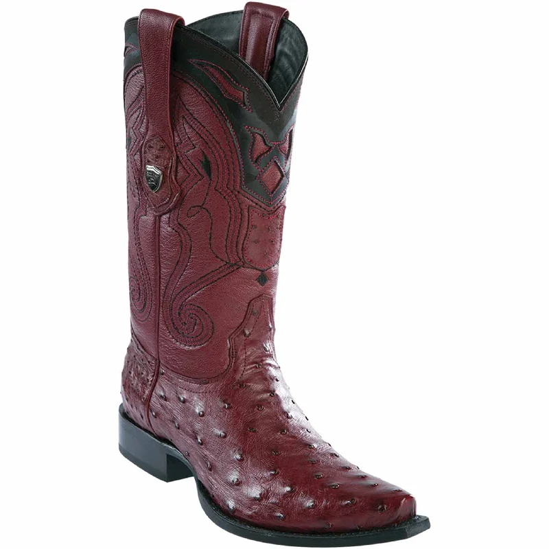 Men's cowboy boots with a silver - toned buckleSnip Toe Ostrich Cowboy Boots Burgundy