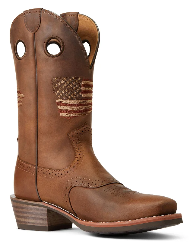 Men's cowboy boots with a suede shaftMen's Roughstock Patriot Western Boots