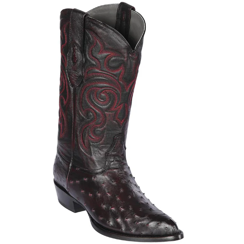 Alligator - print men's cowboy boots for a bold lookBlack Cherry Ostrich Boots J-Toe