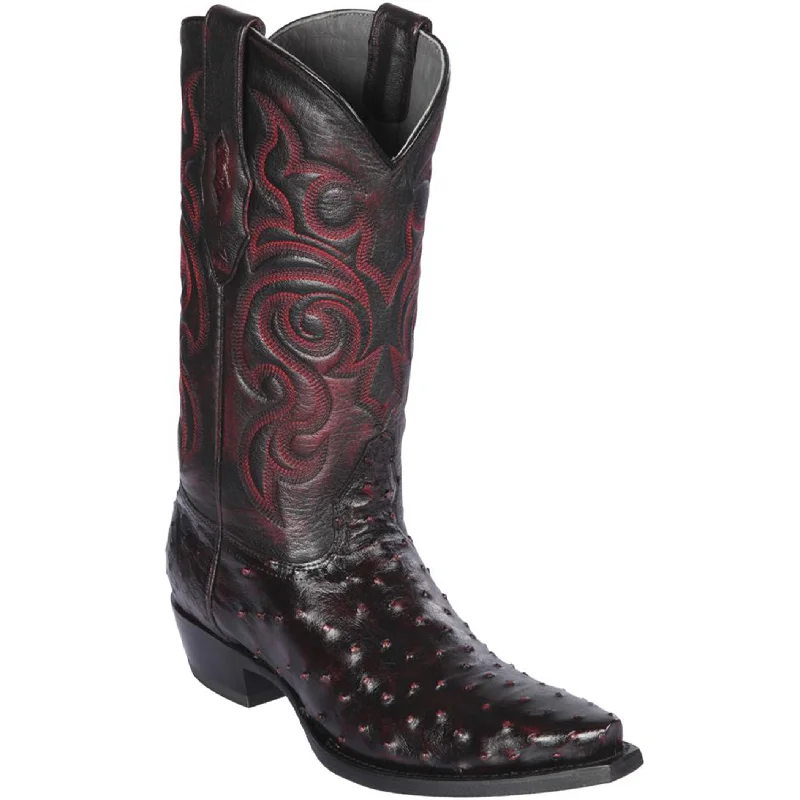 Men's cowboy boots with a high - heeled designOstrich Western Boots Black Cherry