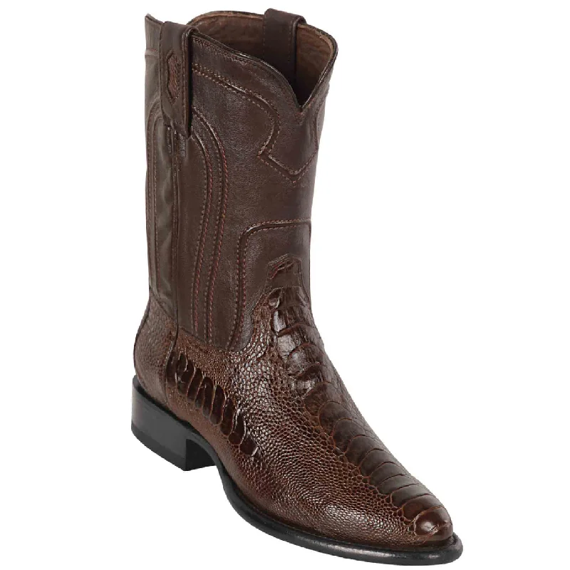 Men's cowboy boots with a leather lining for comfortBrown Roper Ostrich Leg Western Boots