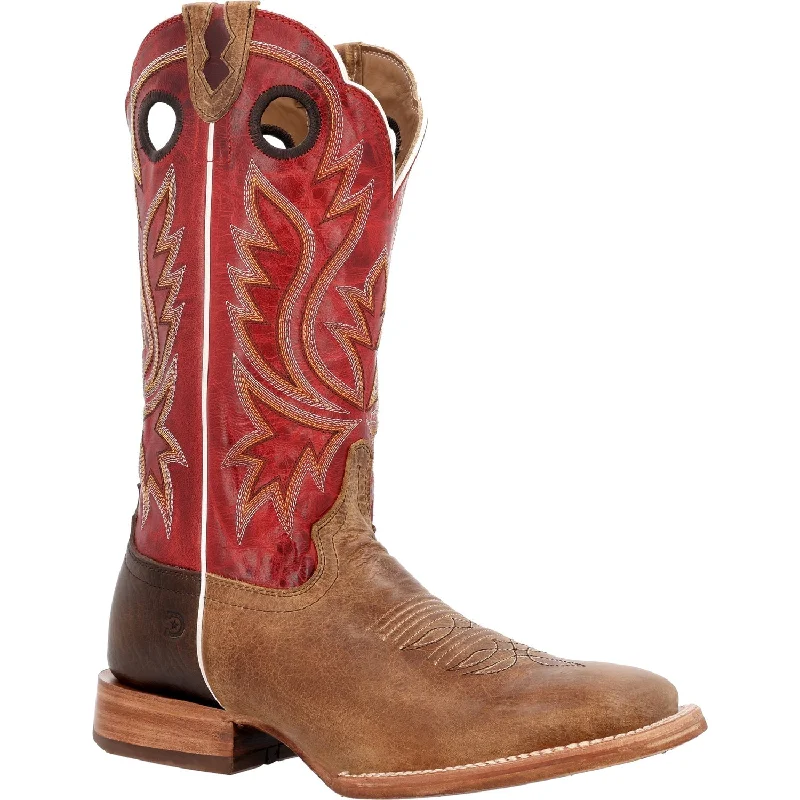 Men's cowboy boots with a leather sole for a classic lookDurango Mens PRCA Western Sand Tobacco/Cayenne Bullhide Cowboy Boots