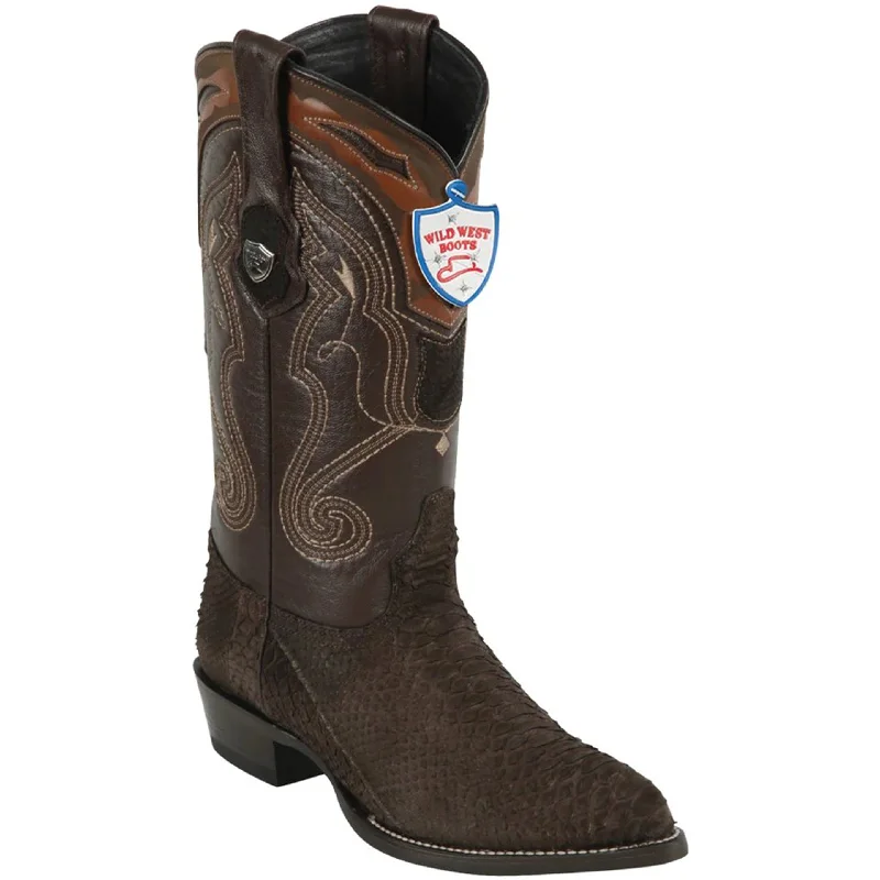 Men's cowboy boots with a pull - on strapBrown Snakeskin Boots