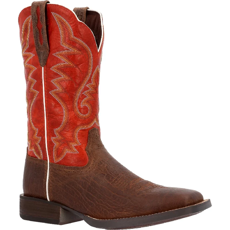 Men's cowboy boots with a heel guardDurango Mens Saddlebrook Western Acorn/Crimson Leather Cowboy Boots