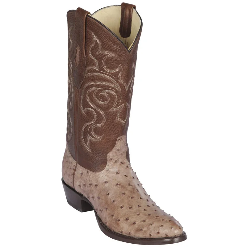 Men's cowboy boots with a scalloped edgeMoka Ostrich Boots R-Toe