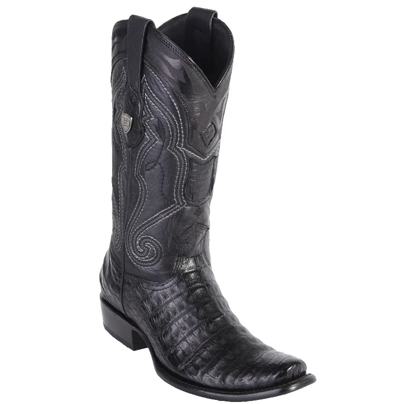 Men's cowboy boots with a distressed leather finishCaiman Belly Boots Dubai Toe