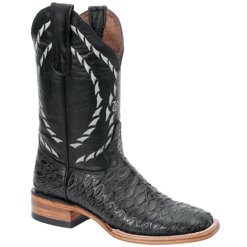 Men's cowboy boots with a distressed leather finishBlack Anteater Boots Print