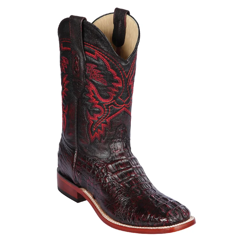 Vintage - style men's cowboy boots with a square toeCaiman Horn-Back Square Toe Cowboy Boots