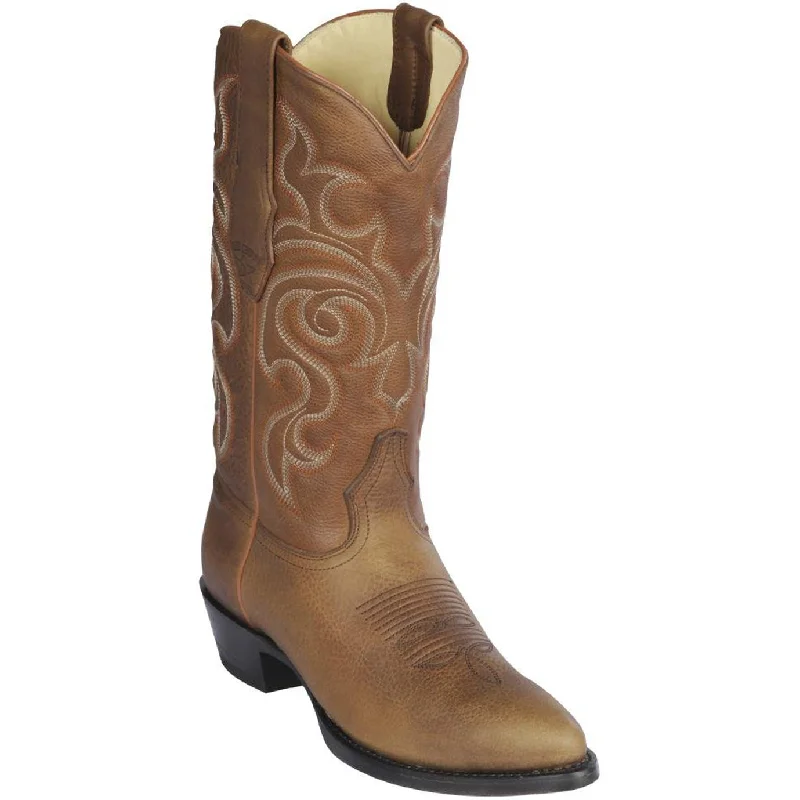 Men's cowboy boots with a decorative inlayClassic Medium Round Toe Cowboy Boots