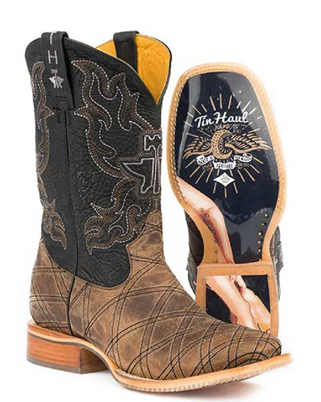 Men's cowboy boots with a high - heeled designMen's What's Your Angle Western Boots