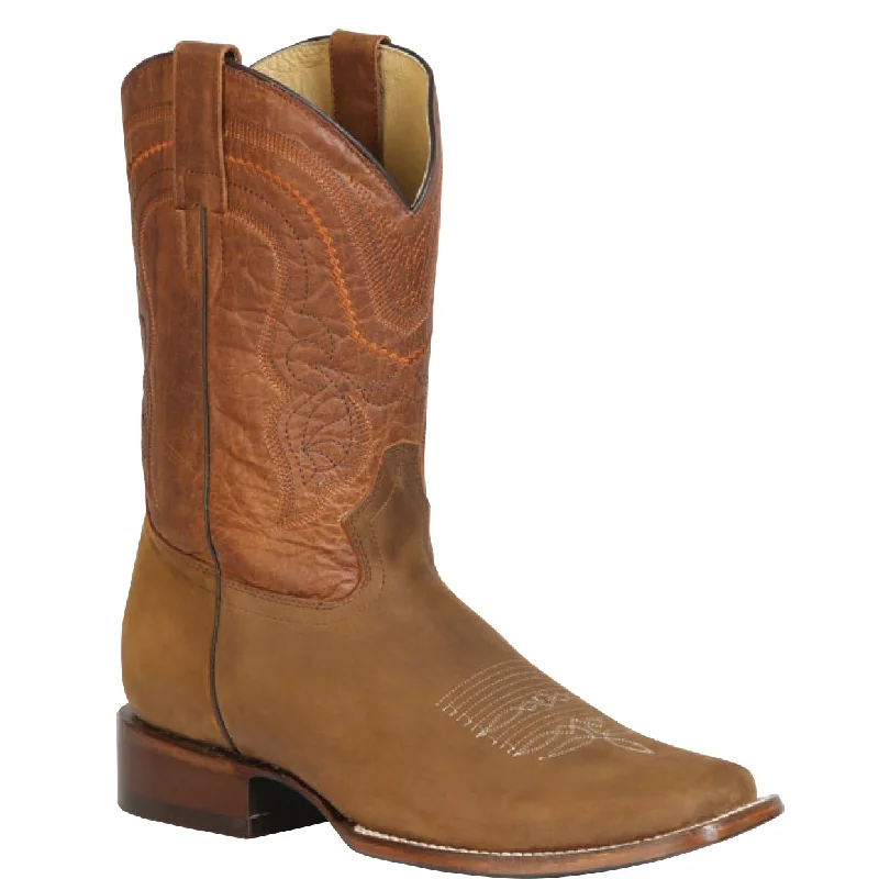 Men's cowboy boots with a pull - on strapTan Square Toe Cowboy Boots