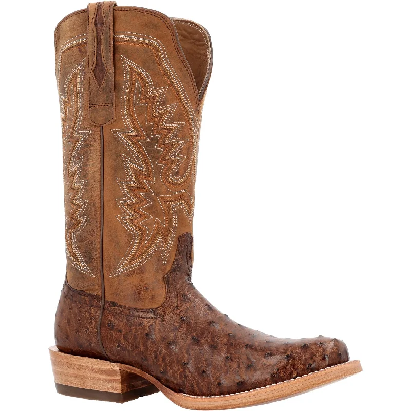 Men's cowboy boots with a leather sole for a classic lookDurango Mens PRCA Western Kango Tobacco Full Quill Ostrich Cowboy Boots