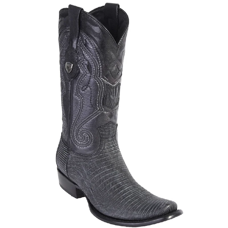 Men's cowboy boots with a scalloped edgeDubai Sanded Lizard Teju Western Boots