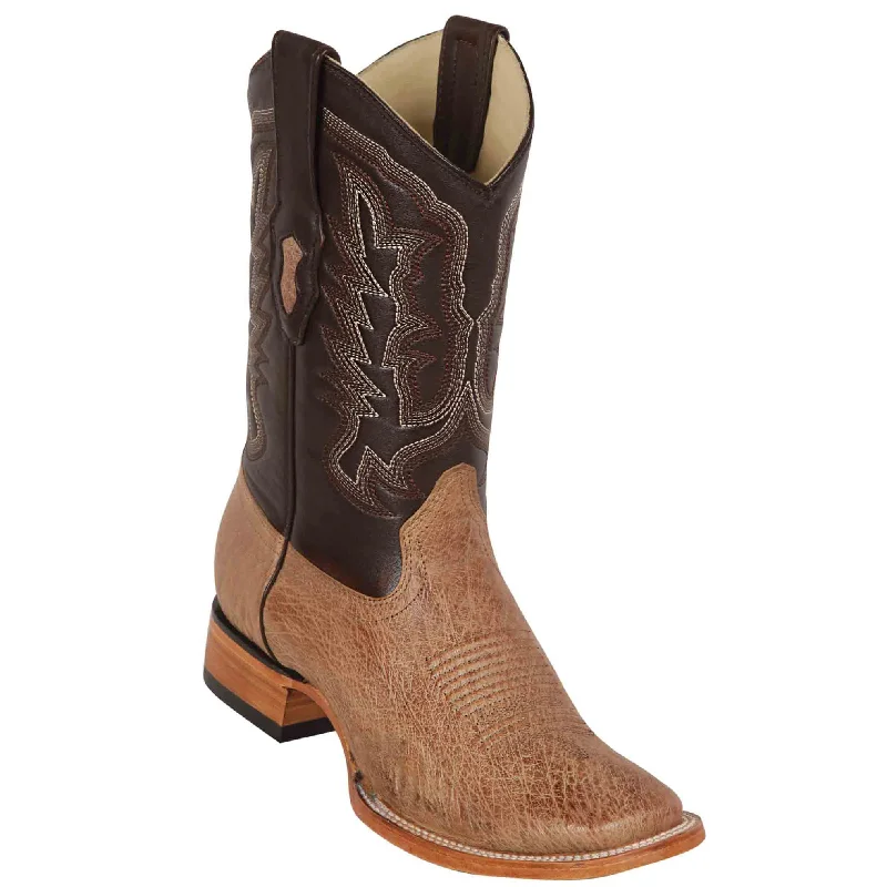 Men's cowboy boots with a suede shaftMens Square Toe Smooth Ostrich Cowboy Boots