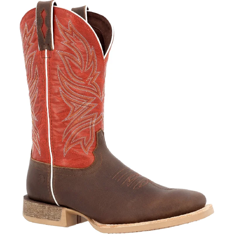 Men's cowboy boots with a leather sole for a classic lookDurango Mens Rebel Pro Worn Brown/Chili Pepper Leather Cowboy Boots