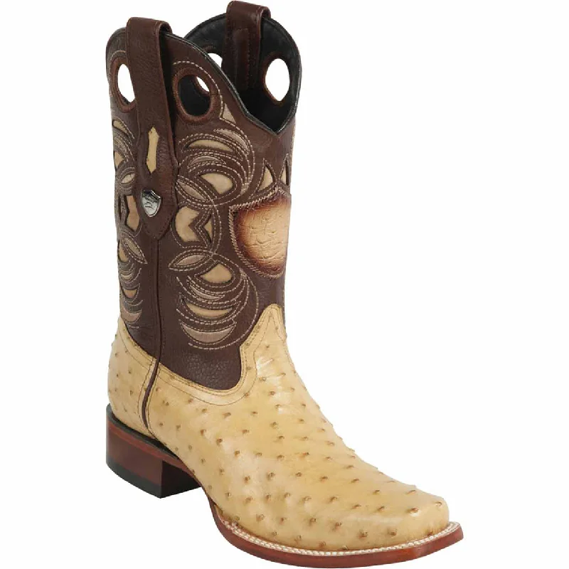 Men's genuine leather cowboy boots with a pointed toeMens Rodeo Ostrich Square Toe Boots