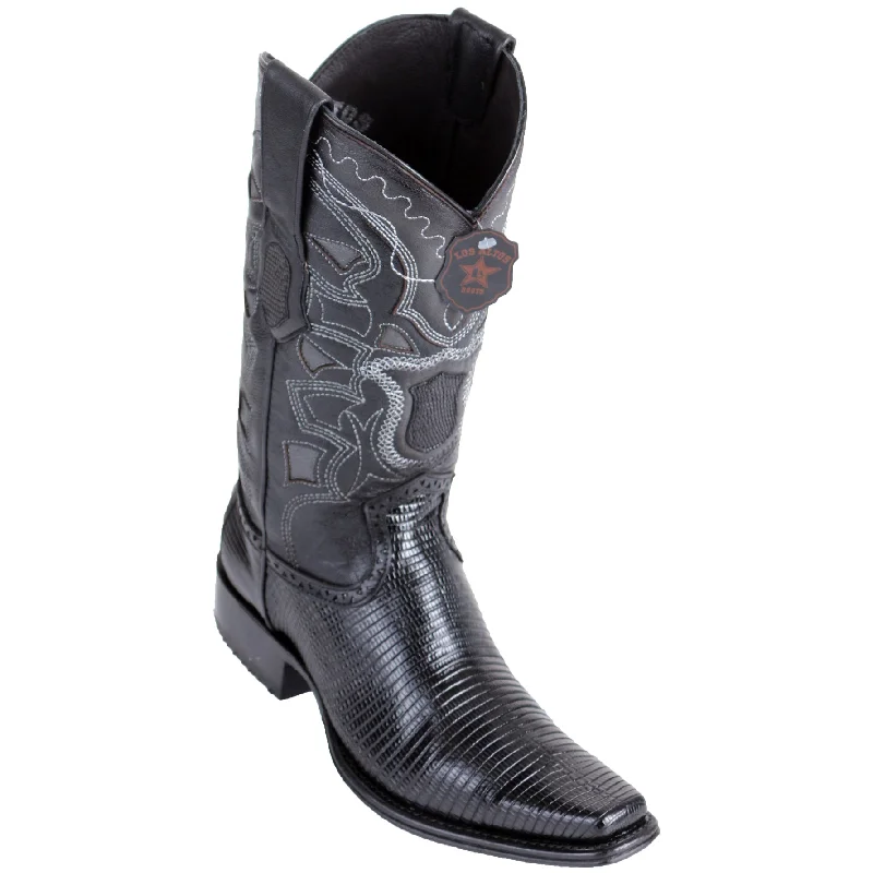 Men's cowboy boots with a scalloped edgeBlack Lizard Skin Boots