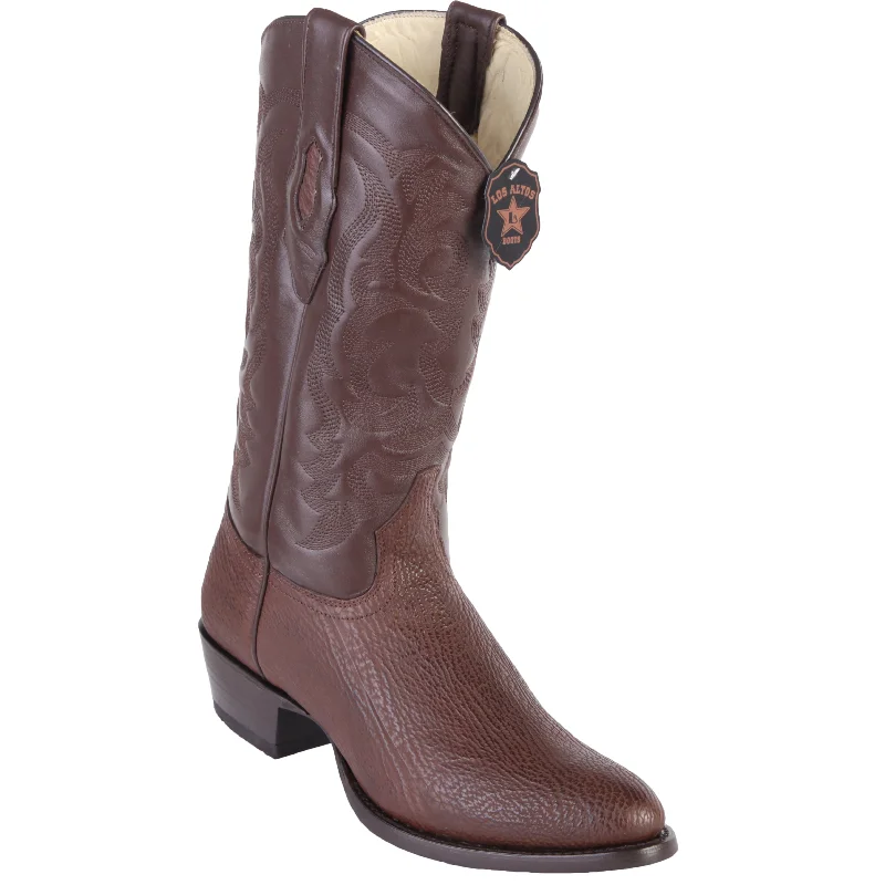 Men's cowboy boots with a pull - on strapBrown Sharkskin Western Boots R-Toe