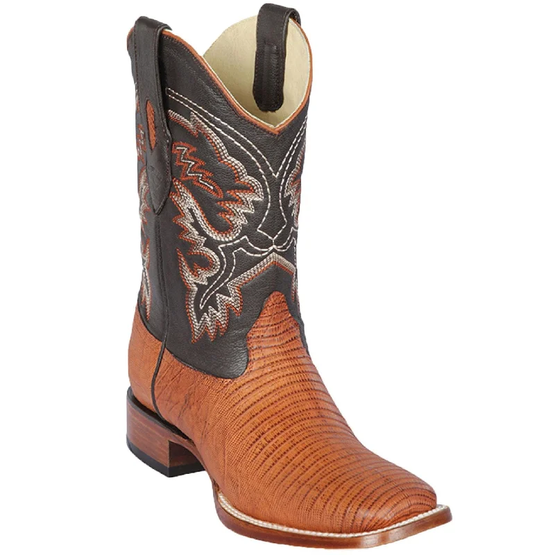 Men's cowboy boots with a suede shaftLizard Skin Square Toe Boots