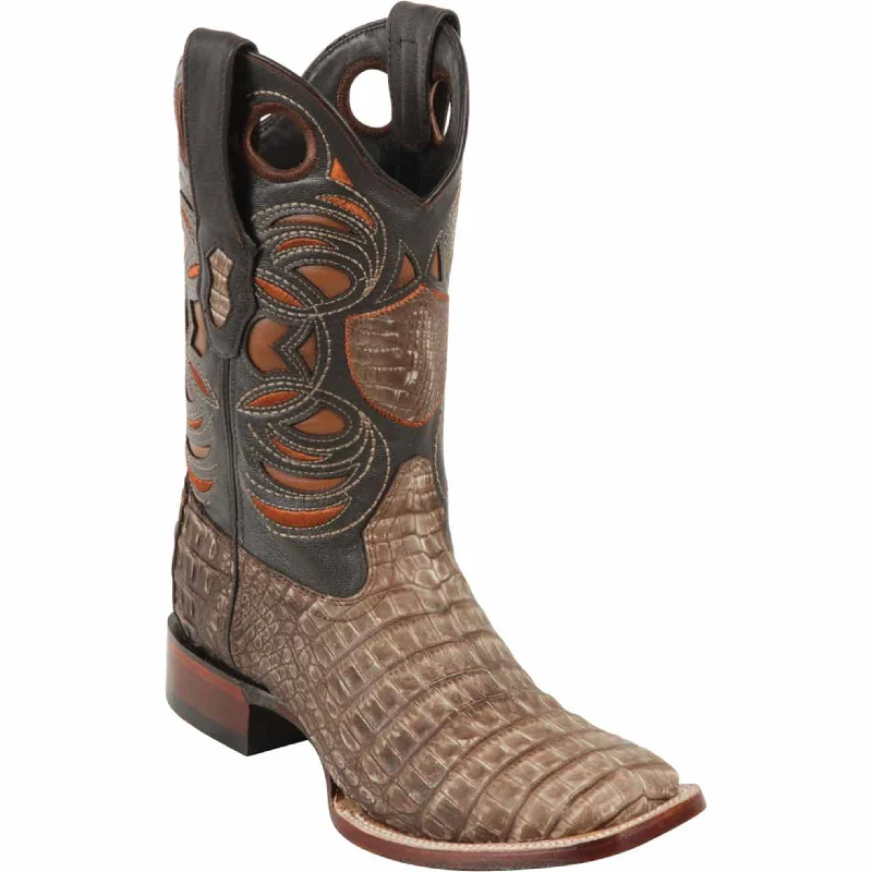 Men's genuine leather cowboy boots with a pointed toeCaiman Belly Square Toe Boots