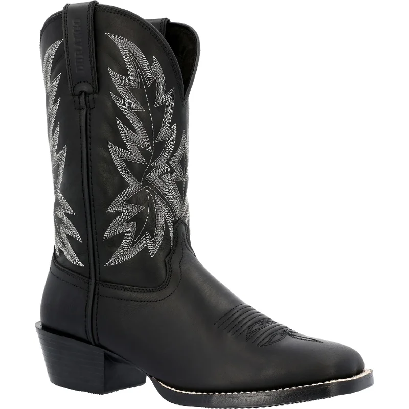 Men's cowboy boots with a snake - skin textureDurango Mens Westward Western Black Onyx Leather Cowboy Boots