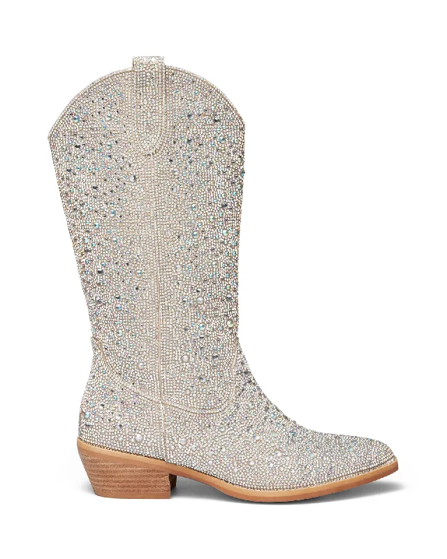 Vintage - style men's cowboy boots with a square toeMajesty Silver Rhinestones *FINAL SALE*