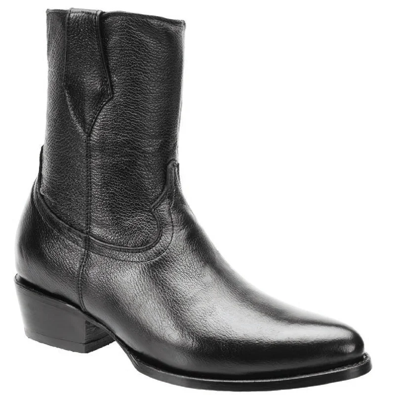 Vintage - style men's cowboy boots with a square toeBlack Ankle Boots