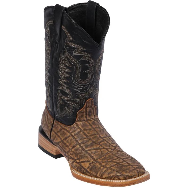 Men's cowboy boots with a distressed leather finishElephant Print Cowboy Boots