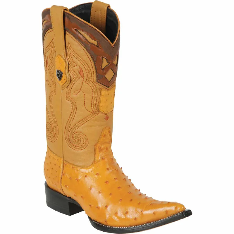 Men's cowboy boots with a rubber sole for tractionButtercup Ostrich Pointy Toe Cowboy Boots