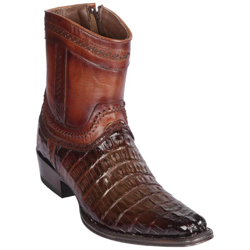 Men's cowboy boots with a silver - toned buckleCaiman Tail Mens European Square Toe Boots