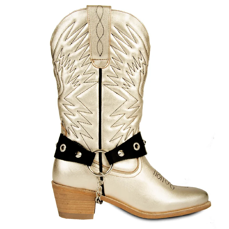 Vintage - style men's cowboy boots with a square toeCOWBOY GOLD