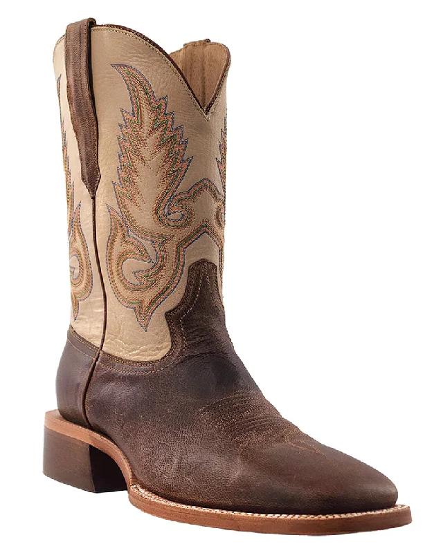 Men's cowboy boots with a scalloped edgeMen's Mad Ivory Goat Western Boots