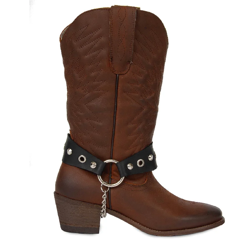 Men's cowboy boots in a dark brown leatherCOWBOY COYOTE BROWN