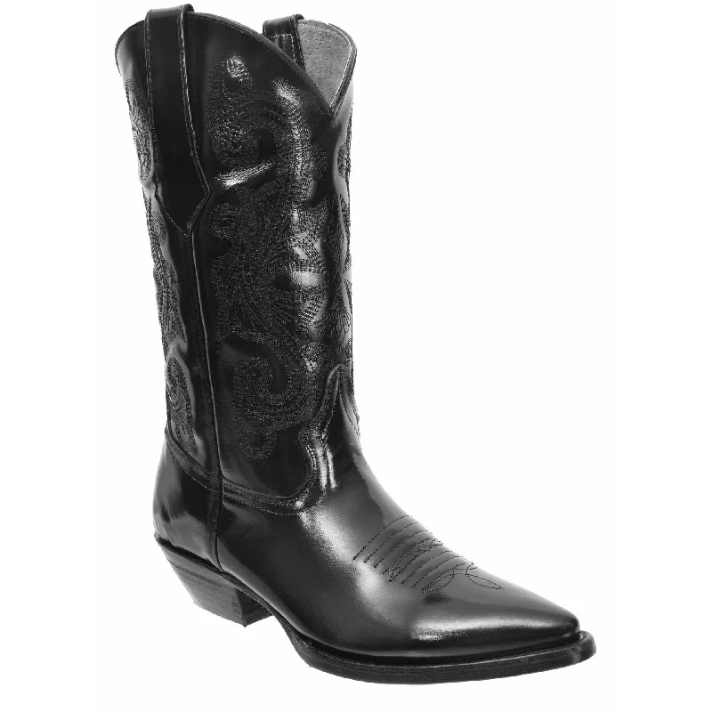 Men's cowboy boots with a heel guardJOE BOOTS 900C BLACK  J Toe Men's Western Boots, Cowboy boots in Genuine PRIME Leather