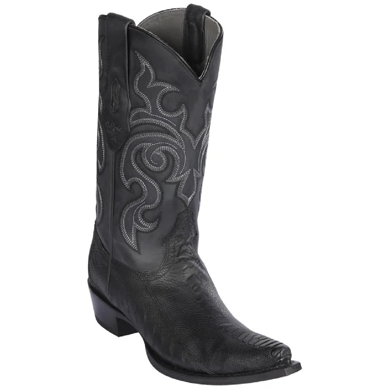 Men's cowboy boots with a decorative inlayOstrich Leg Snip Toe Western Boots