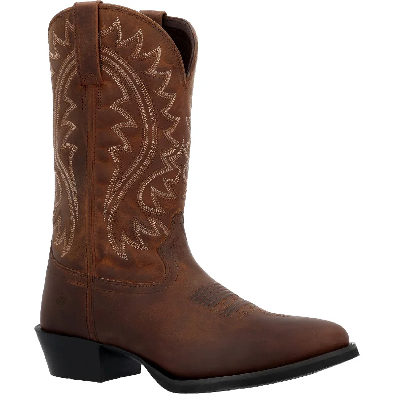 Men's cowboy boots with a distressed leather finishDurango Mens Shyloh Western Brown Leather Cowboy Boots