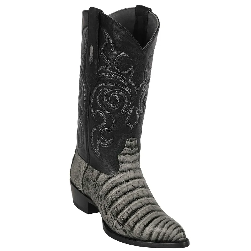 Men's cowboy boots with a leather sole for a classic lookMens Belly Caiman Cowboy Boots J-Toe