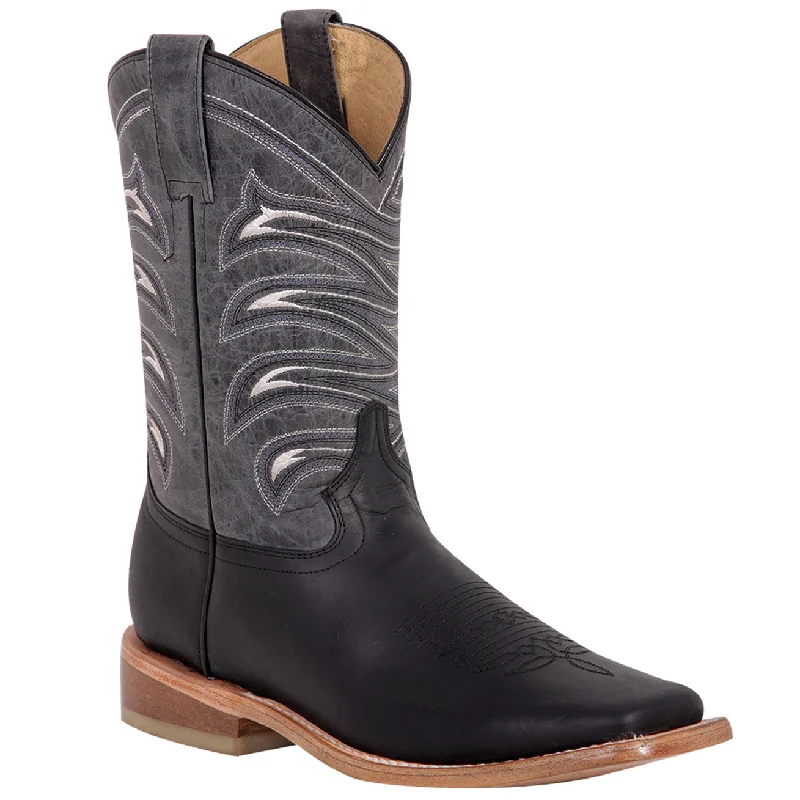 Men's cowboy boots with a pull - on strapBlack Square Toe Boot