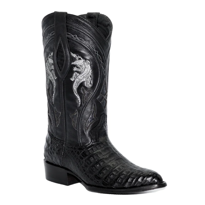 Men's cowboy boots with a suede shaftJOE BOOTS 906 BLACK  J Toe Boots,  Original  Men's Cowboy Boots Caiman Genuine Leather,  Western Boots.