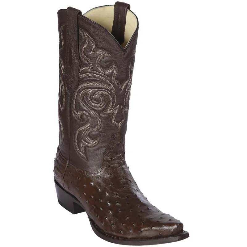 Men's cowboy boots with a suede shaftBrown Ostrich Boots