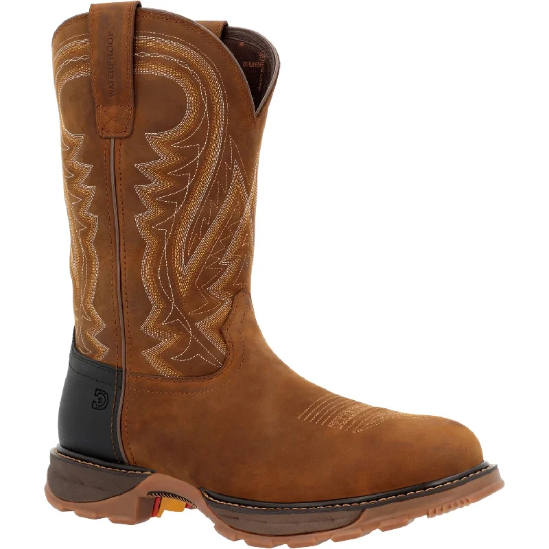 Alligator - print men's cowboy boots for a bold lookDurango Mens Maverick WP ST Western Coyote Brown Leather Cowboy Boots